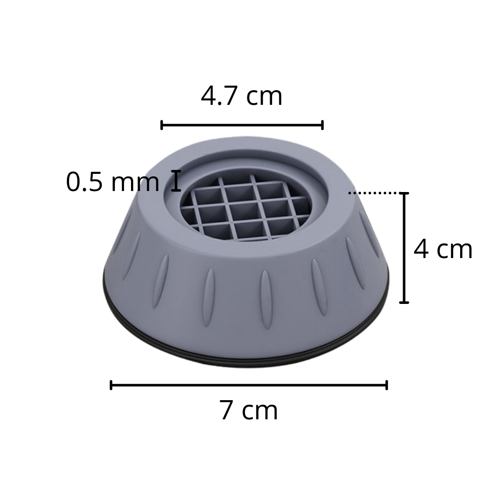 Packung mit 4 vibrationsdichten Gummifüßen - Ozerty