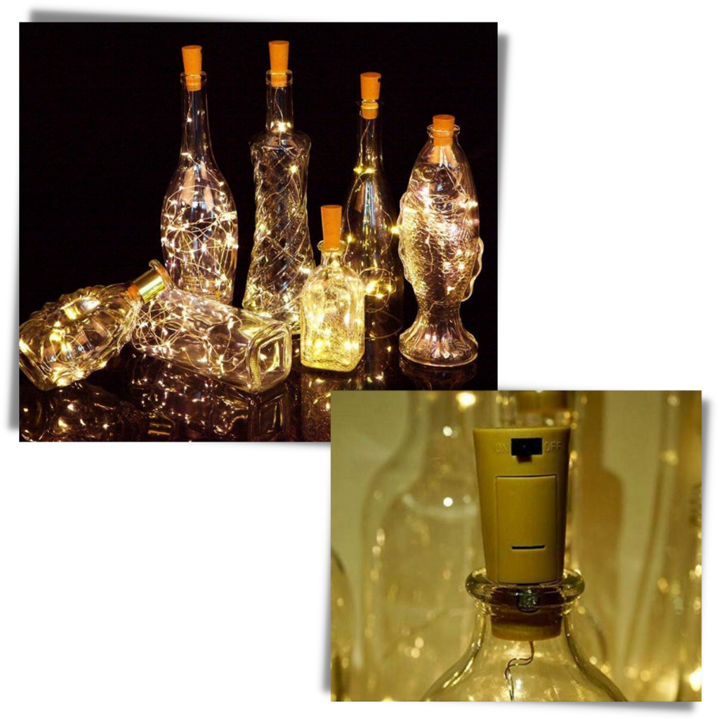 Flaschen Lichterkette LED mit Korken (3er Pack) - Ozerty