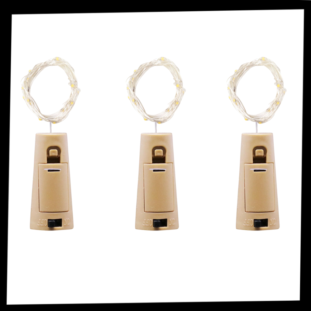 Flaschen Lichterkette LED mit Korken (3er Pack) - Ozerty