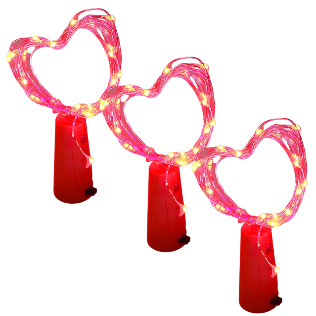 Flaschen Lichterkette LED mit Korken (3er Pack)