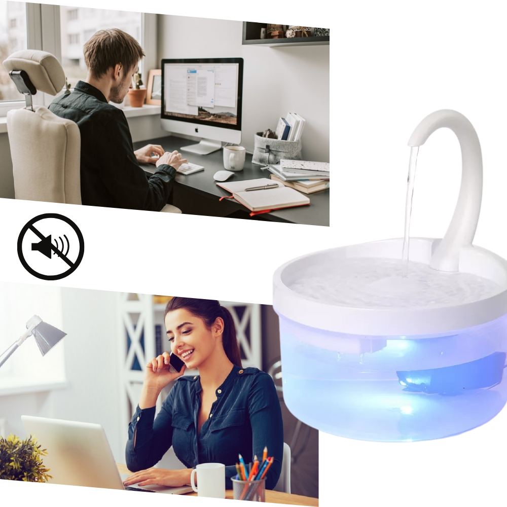 Automatischer Wasserbrunnen für Katzen mit LED-Licht - Ozerty