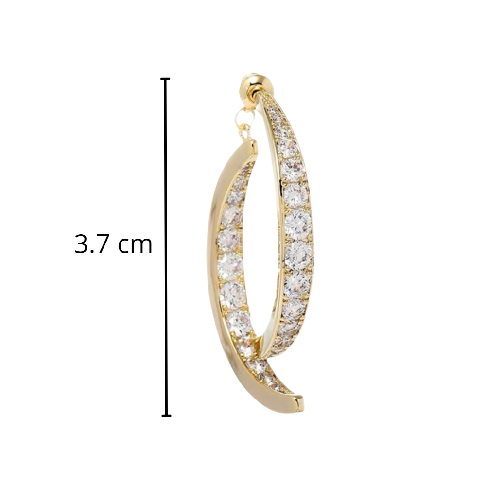 Silber/Gold Kreuz-gebogene Ohrringe - Ozerty