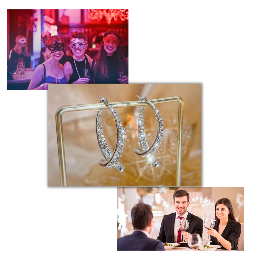 Silber/Gold Kreuz-gebogene Ohrringe - Ozerty