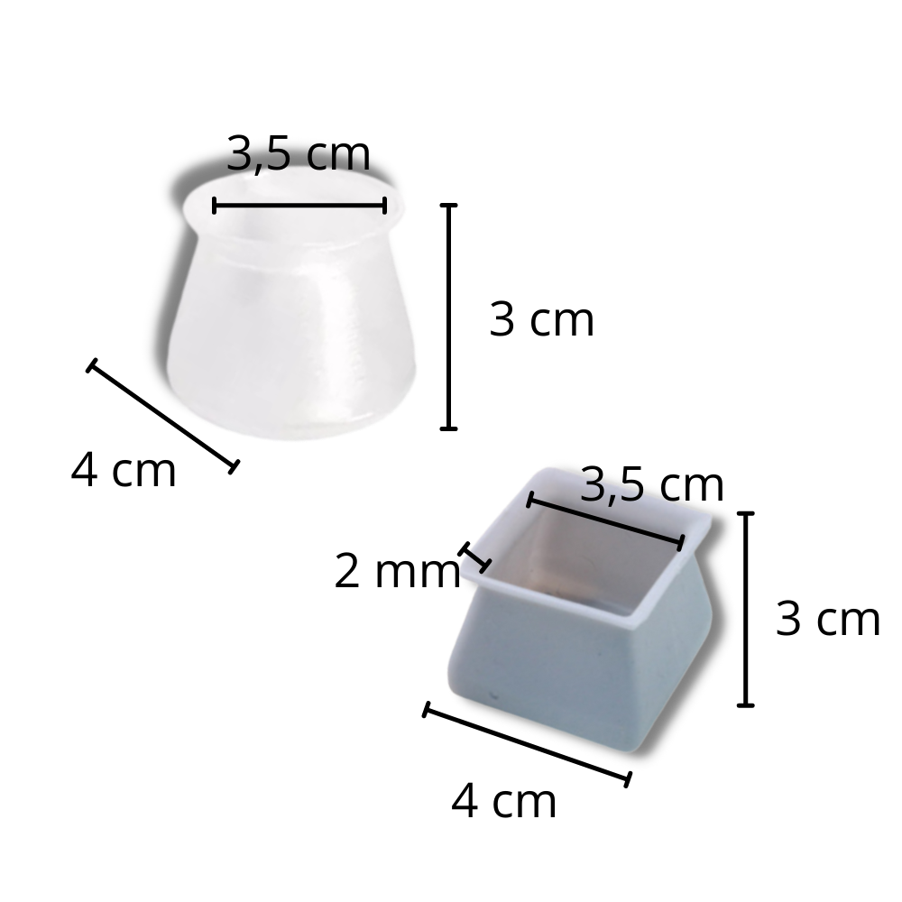 Packung mit 8 Silikonabdeckungen für Möbel - Ozerty