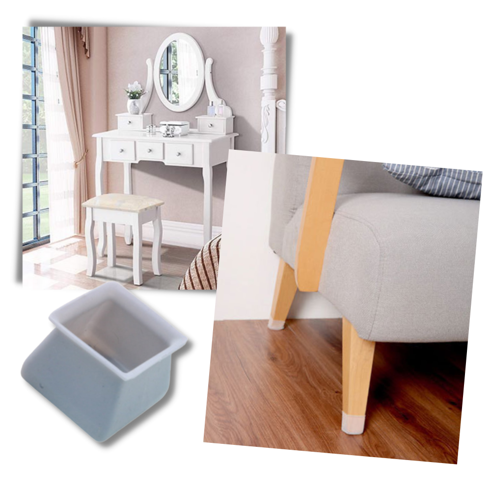 Packung mit 8 Silikonabdeckungen für Möbel - Ozerty