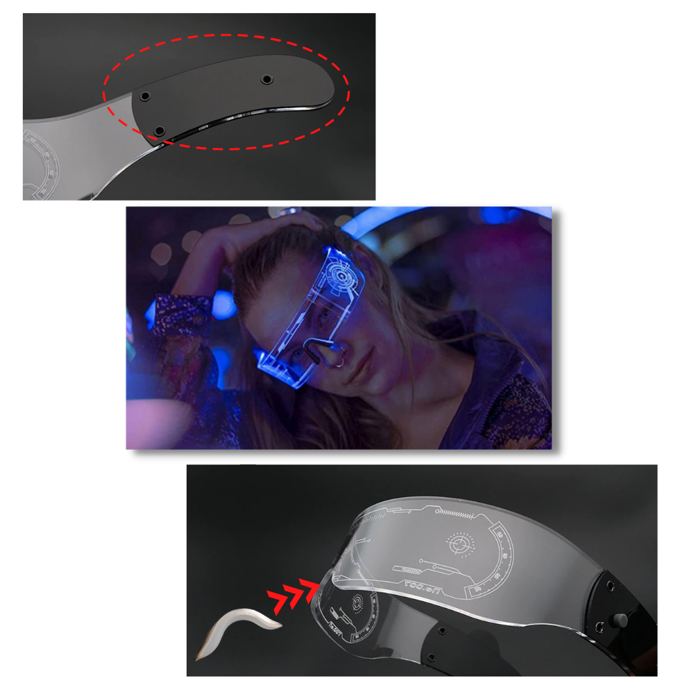 Leuchtende Brille mit bunten LED-Lichtern - Ozerty