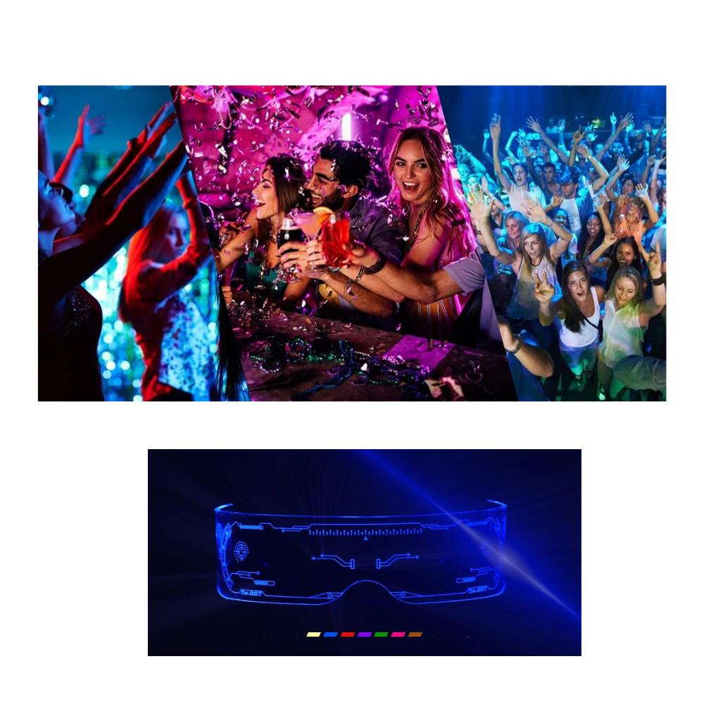 Leuchtende Brille mit bunten LED-Lichtern - Ozerty