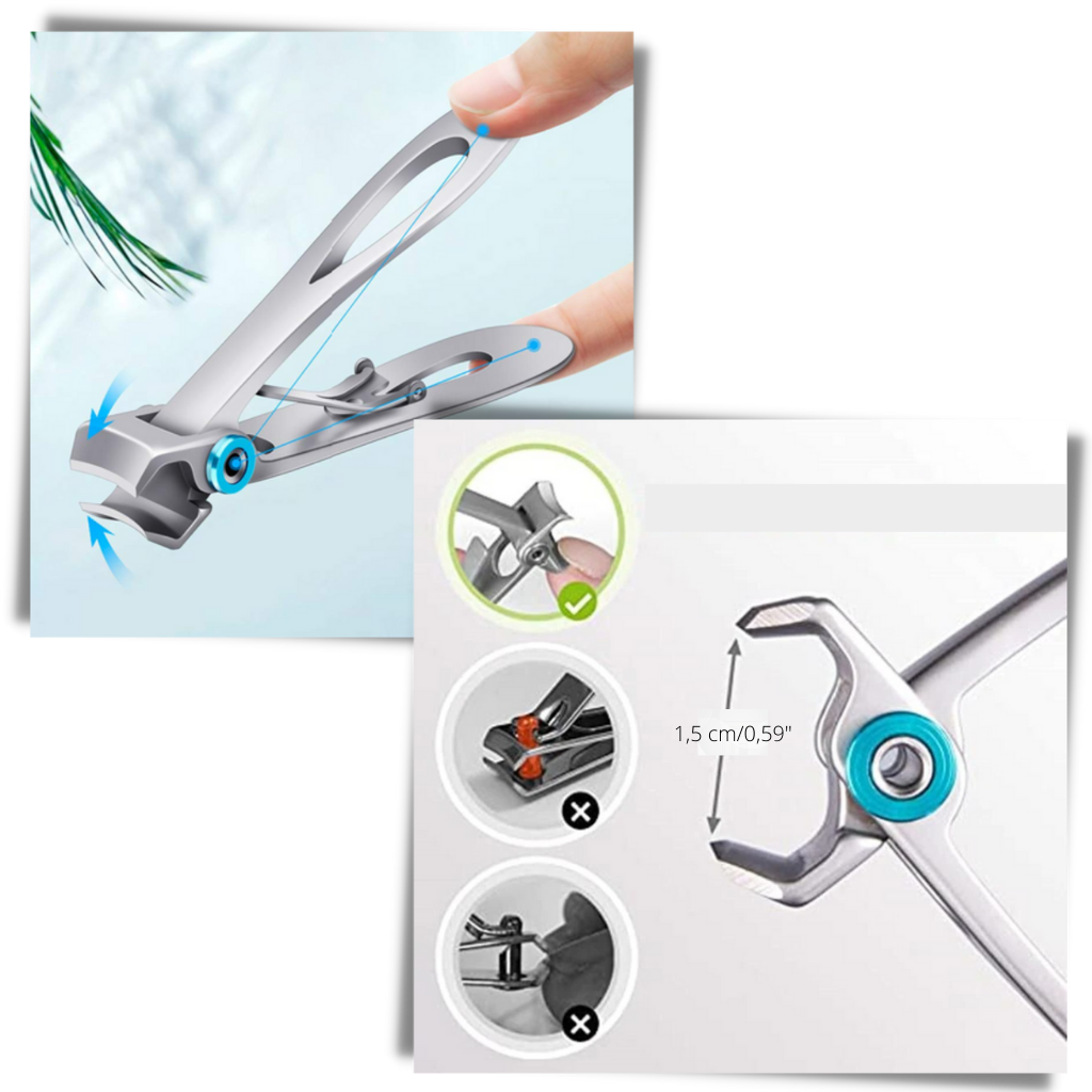 Edelstahl-Nagelknipser mit breiter Backe - Ozerty