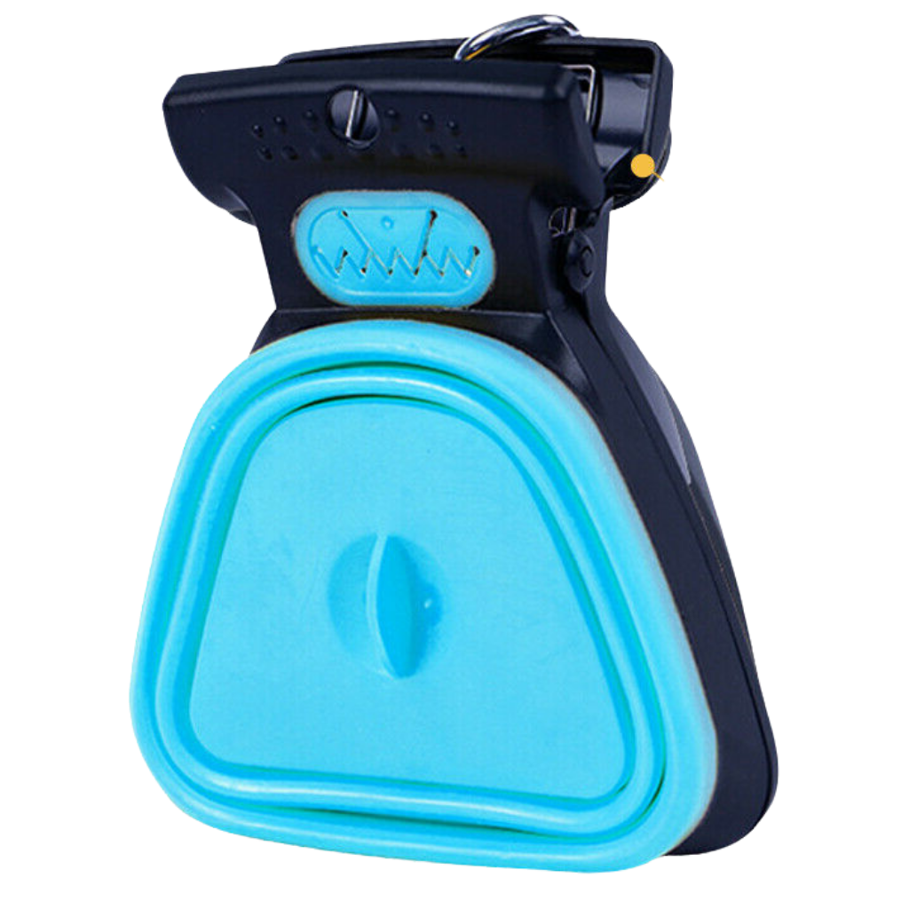 Collapsible dog poop scooper with bag dispenser