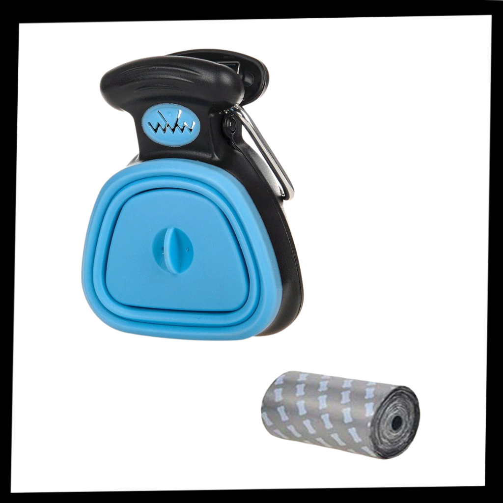 Zusammenklappbare Hundekotschaufel mit Beutelspender - Ozerty