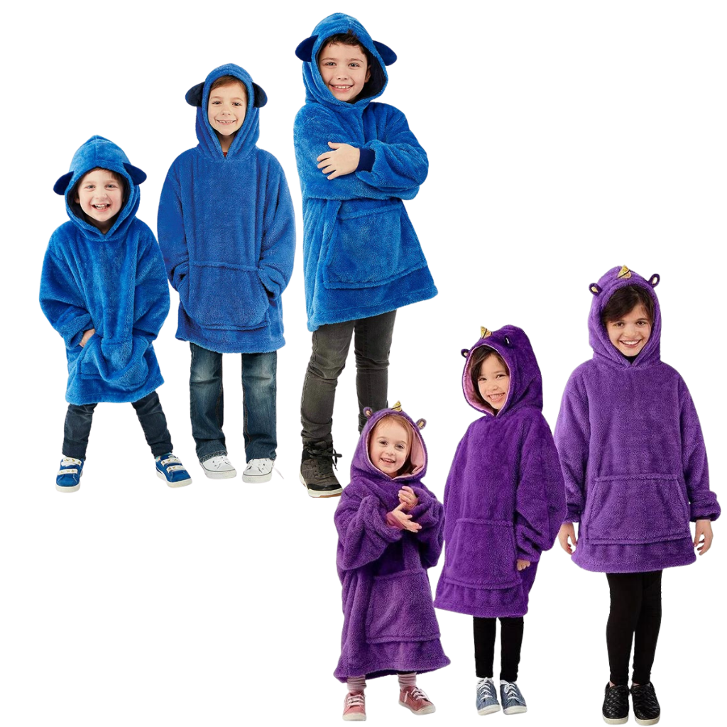 2 in 1 Faltbarer Plüsch-Kapuzenpullover - Ozerty