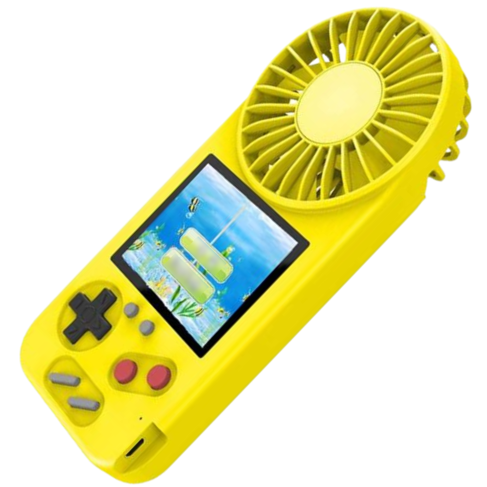 Hand-held multi-game console with fan
