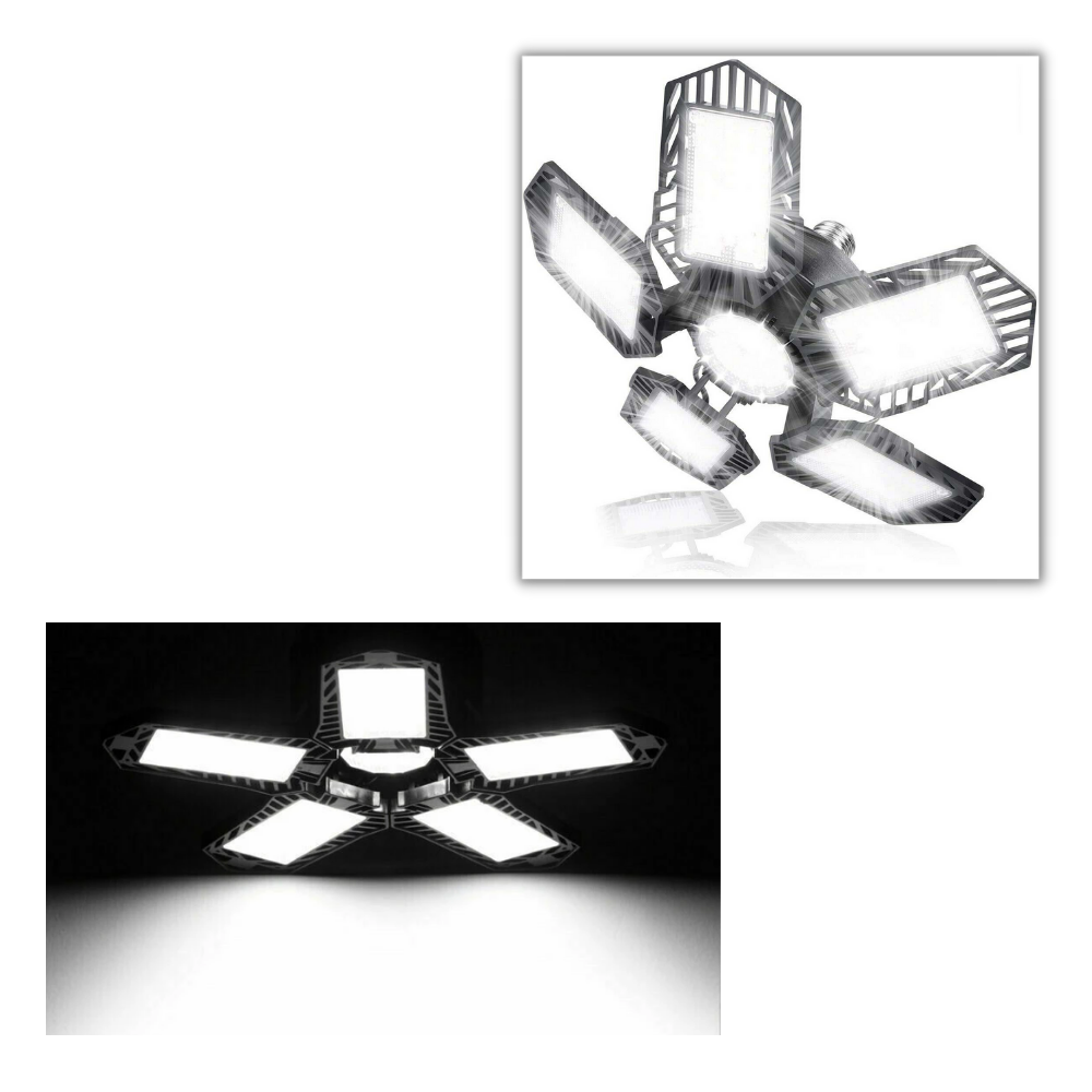 Garagenleuchte mit 5 klappbaren Paneelen - Ozerty