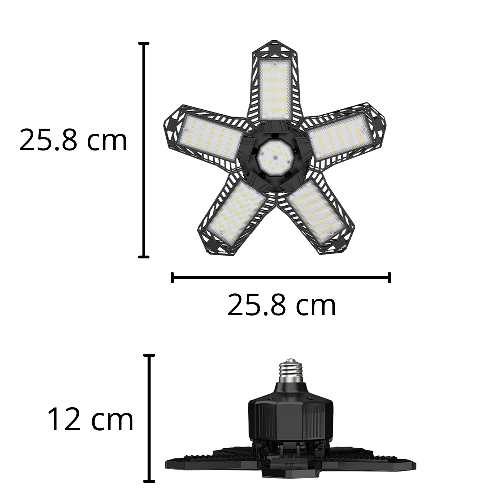 Garagenleuchte mit 5 klappbaren Paneelen - Ozerty
