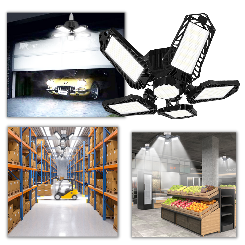 Garagenleuchte mit 5 klappbaren Paneelen - Ozerty