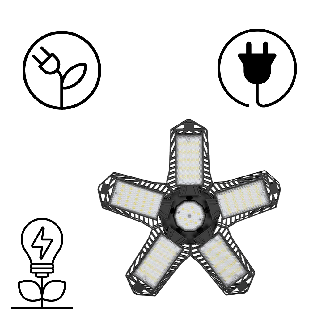 Garagenleuchte mit 5 klappbaren Paneelen - Ozerty