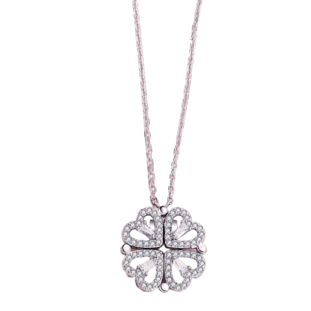 Vierblättrige Halskette in Herzform