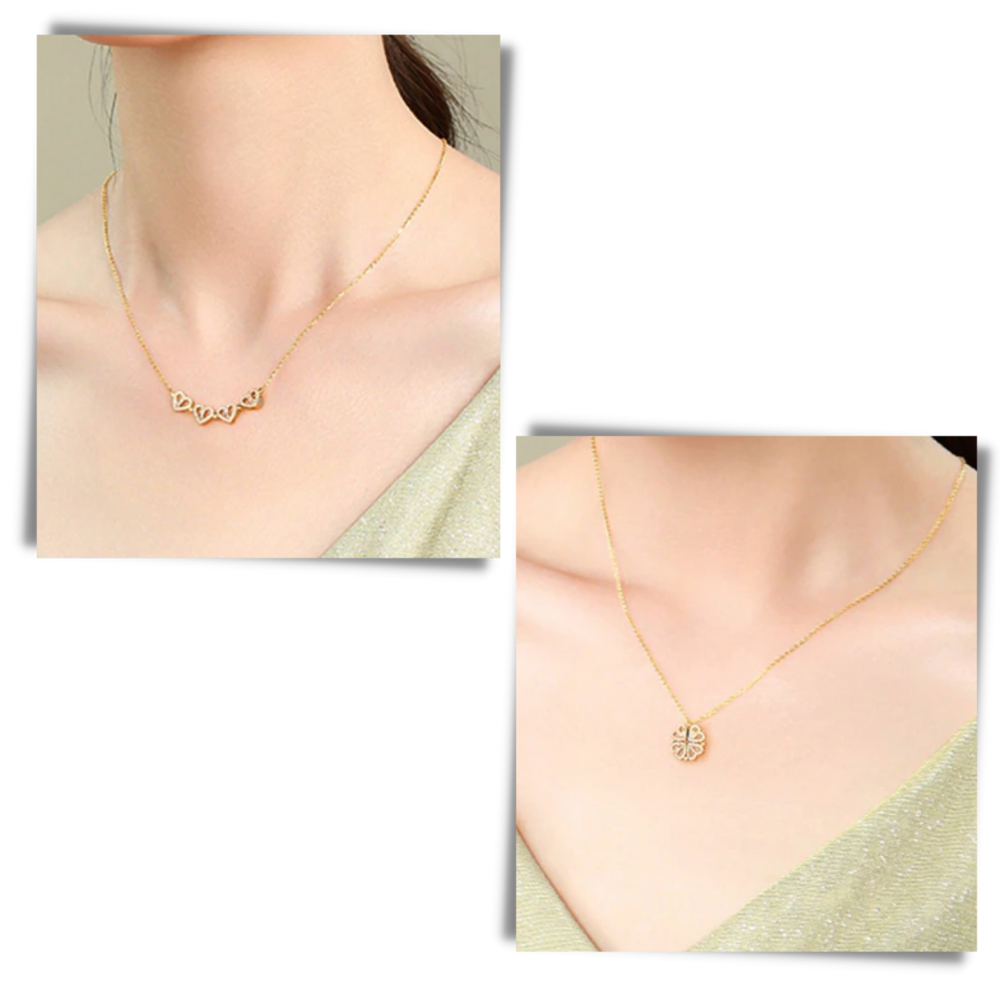 Vierblättrige Halskette in Herzform - Ozerty