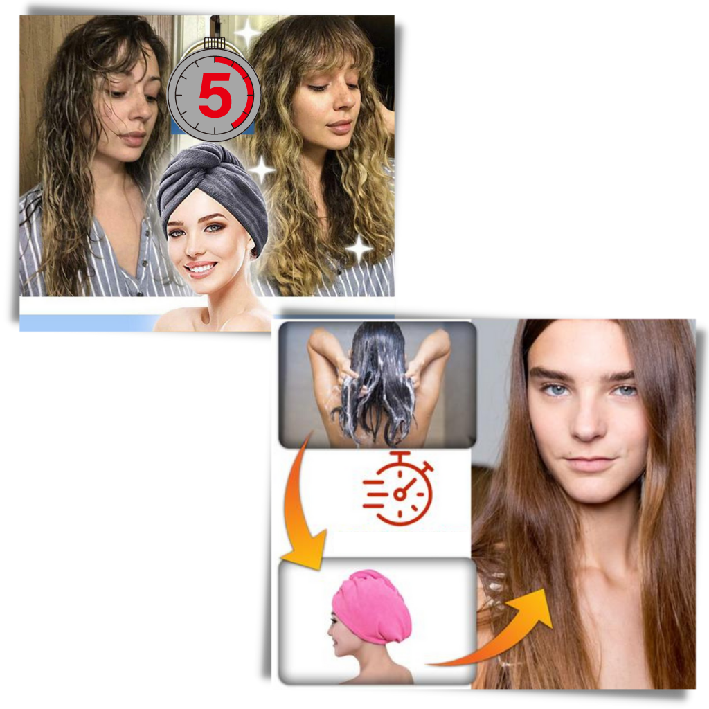 Sofort trocknendes Haarhandtuch - Ozerty