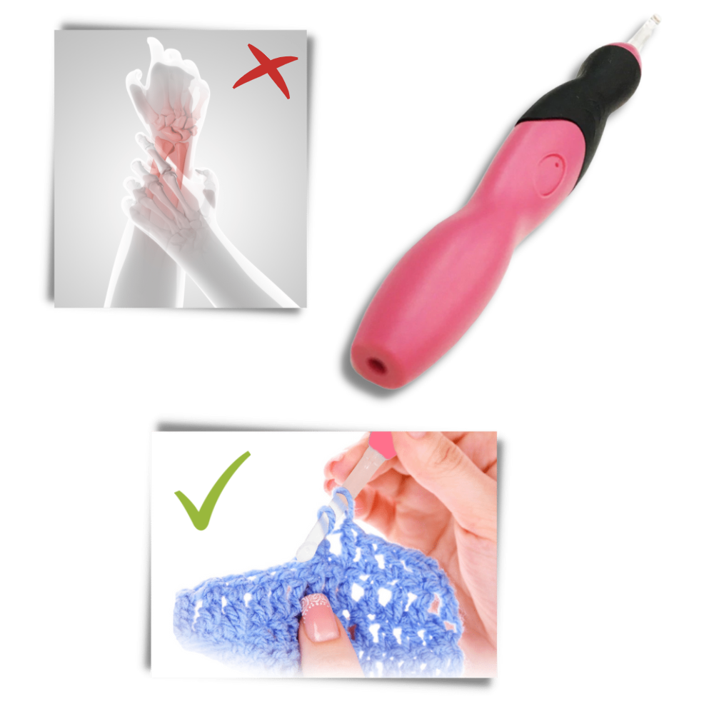 Set mit ergonomischen LED-Häkelnadeln - Ozerty