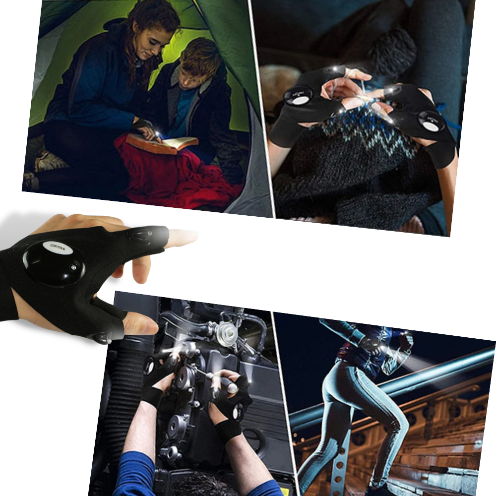 Ein Paar LED-Handschuhe mit wasserdichten Lichtern - Ozerty