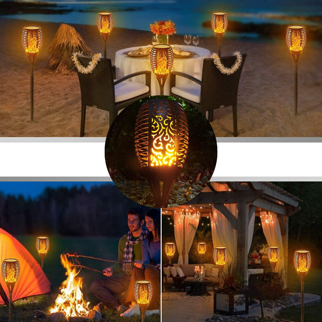 LED Solar Lampe mit flackernder Flamme - Ozerty