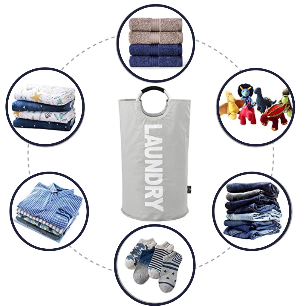 Faltbare Wäschekorb-Tasche mit Griffen - Ozerty