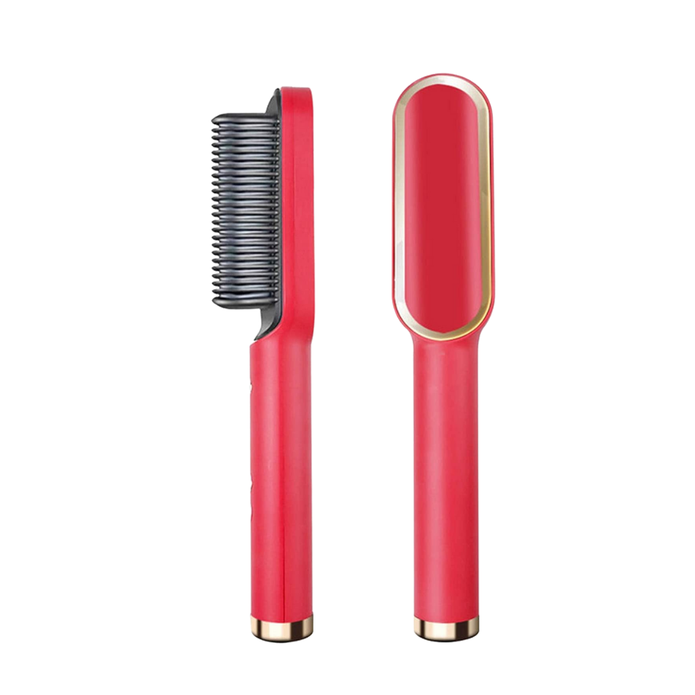 Electric ceramic brush hair straightener