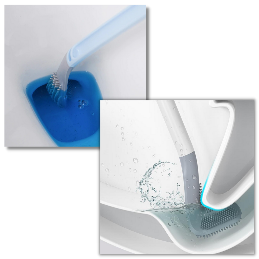 Toilettenbürste mit langem Griff und Wandhalterung - Ozerty