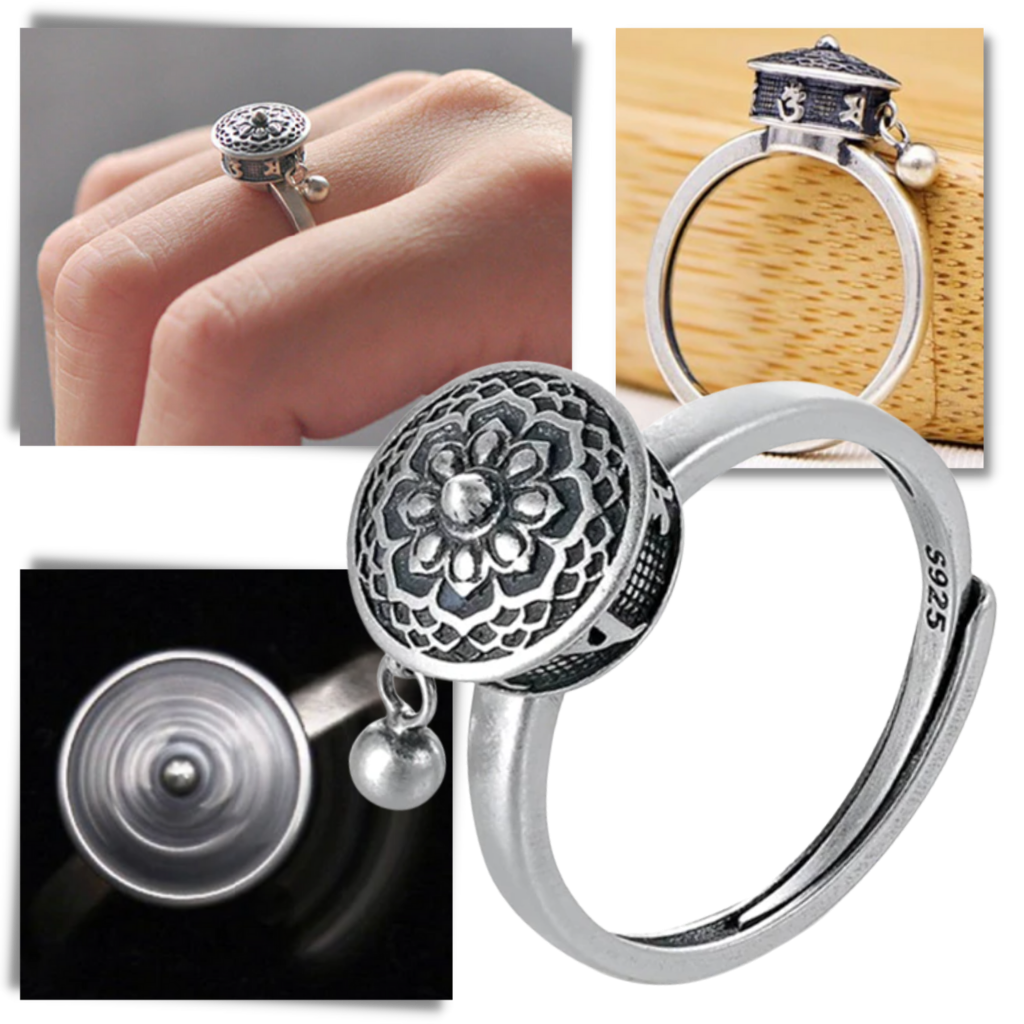 Spinnender buddhistischer Mantra-Ring für Frauen - Ozerty