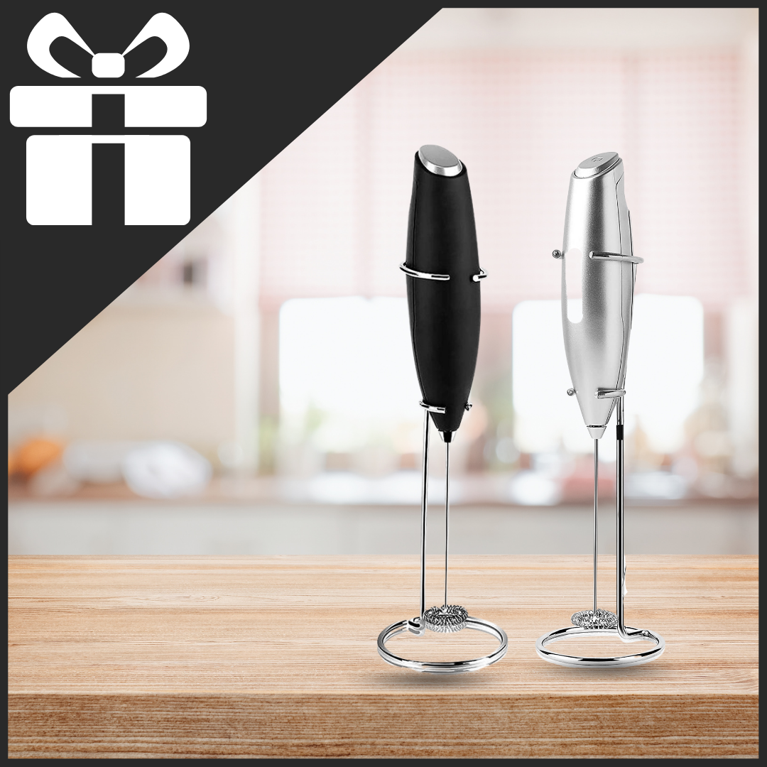 Elektrischer Hand-Milchaufschäumer mit Halter - Ozerty