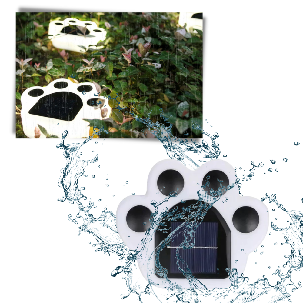 Solarbetriebene Wegleuchte mit Pfotenabdruck - Ozerty