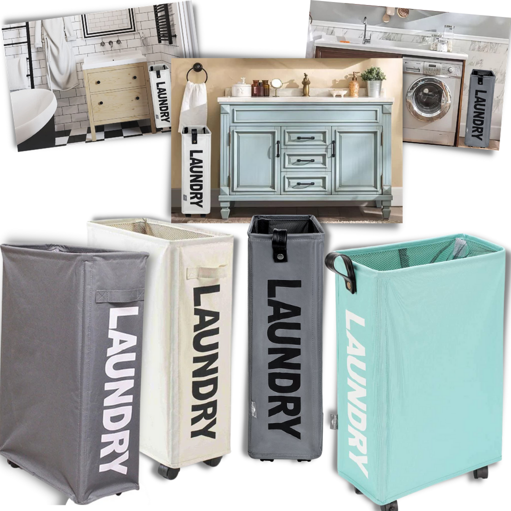 Tragbarer Wäschekorb mit Rädern - Ozerty