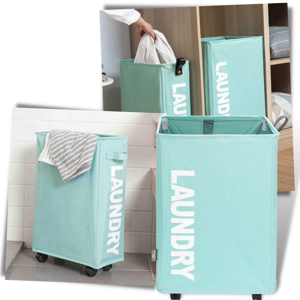 Tragbarer Wäschekorb mit Rädern - Ozerty