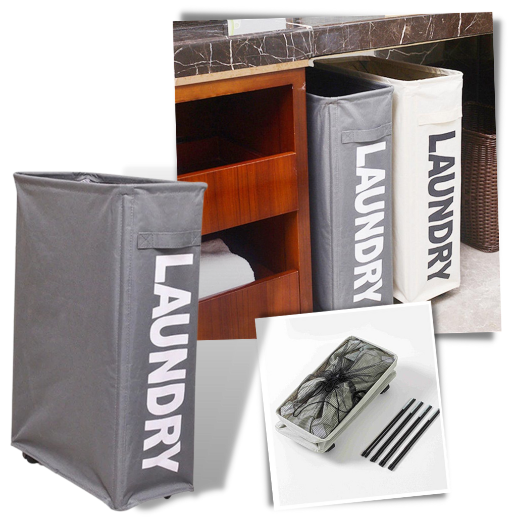 Tragbarer Wäschekorb mit Rädern - Ozerty