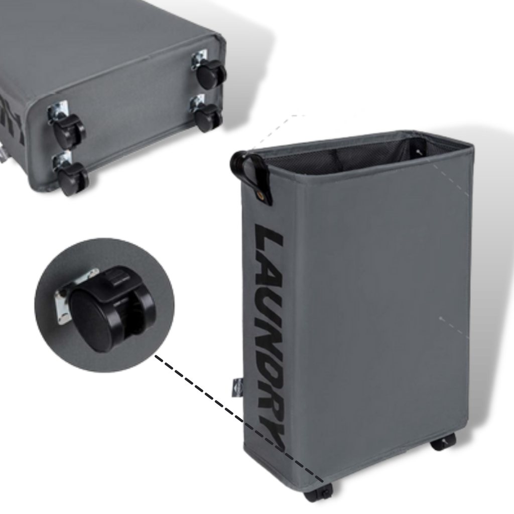 Tragbarer Wäschekorb mit Rädern - Ozerty