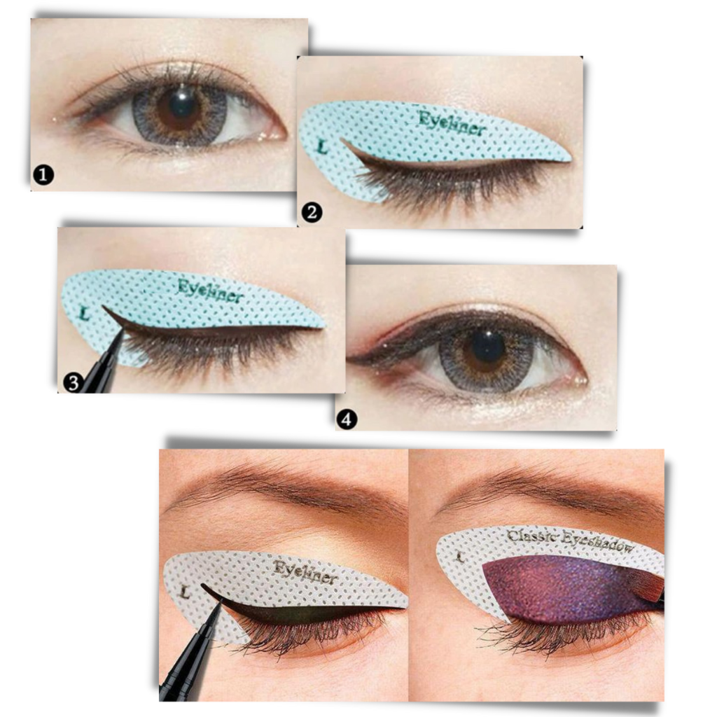 Packung mit Schnellschablonen für Eyeliner - Ozerty