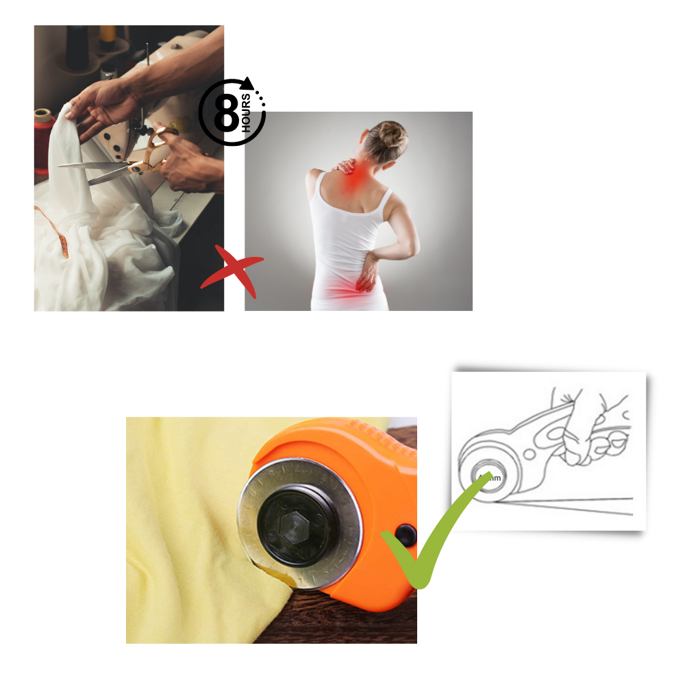 Stoffrollenschneider mit fünf 45-mm-Klingen - Ozerty