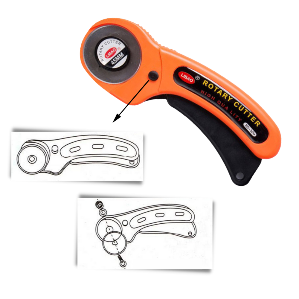 Stoffrollenschneider mit fünf 45-mm-Klingen - Ozerty