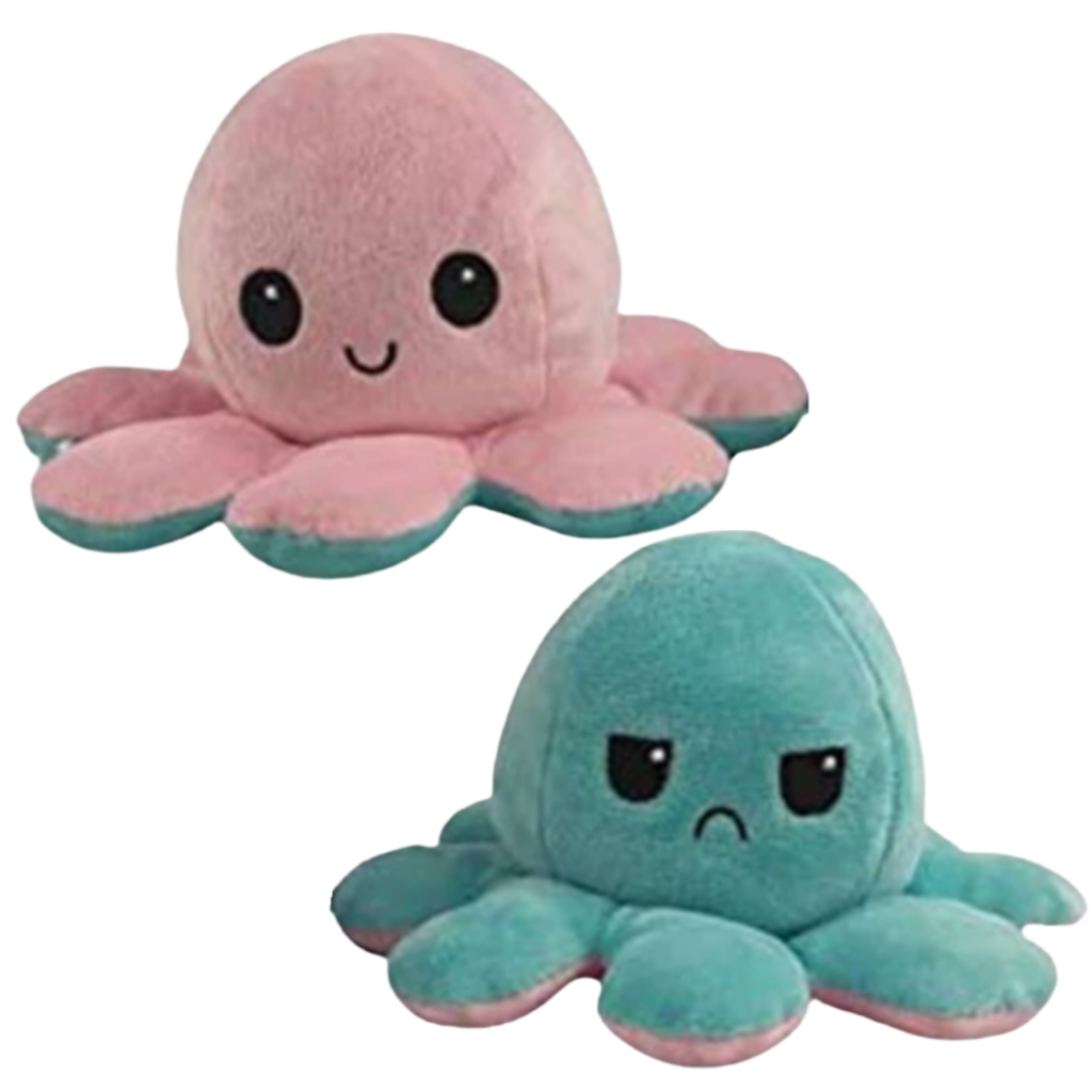 Reversible mini octopus plush toy