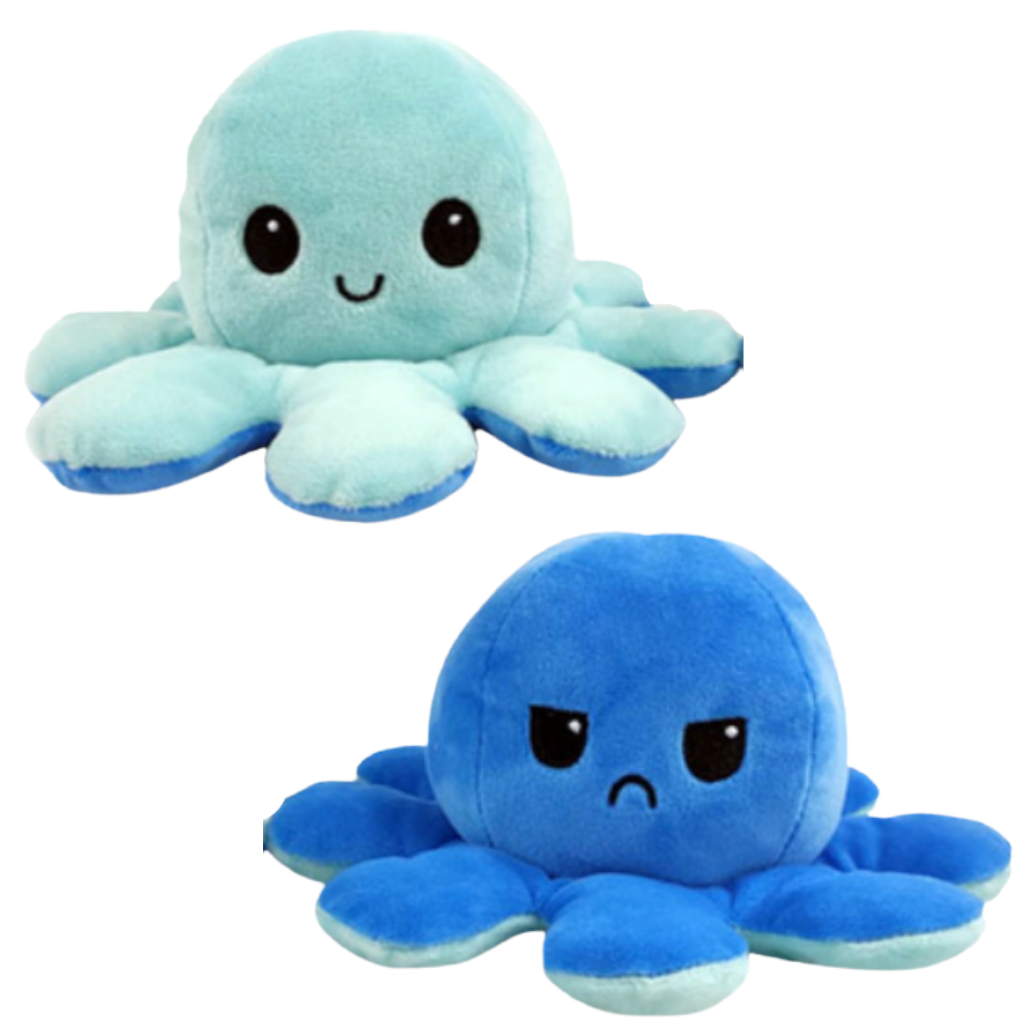 Reversible mini octopus plush toy