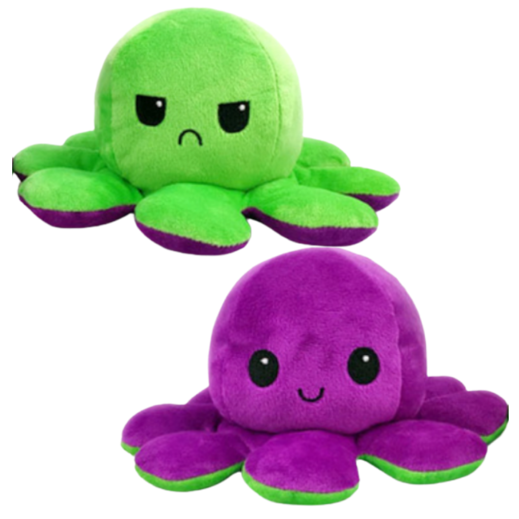 Reversible mini octopus plush toy
