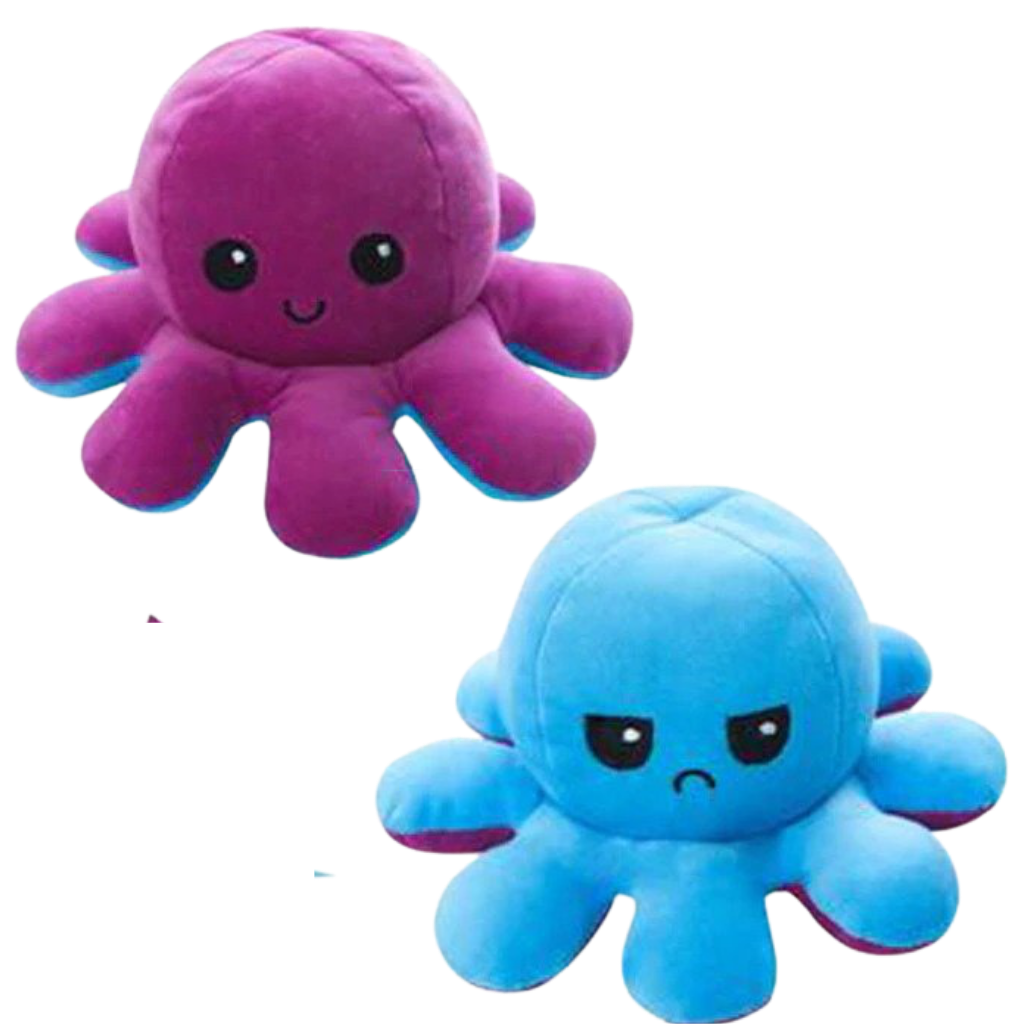 Reversible mini octopus plush toy