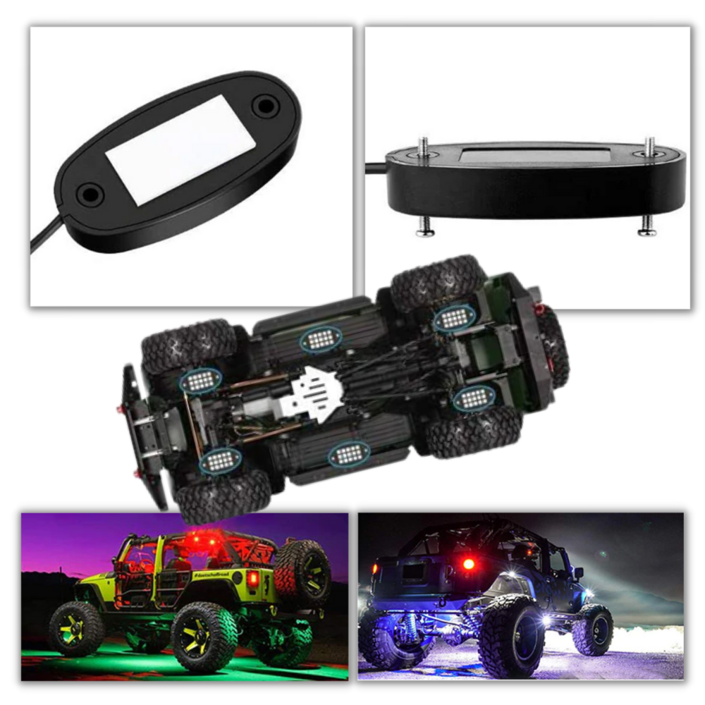 Packung mit 8 RGB-Leuchten für Fahrzeuge - Ozerty