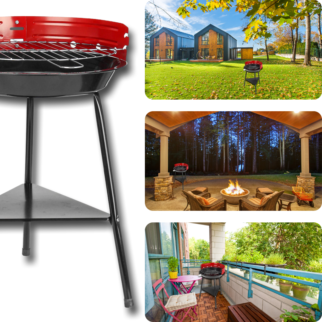 TRAGBARER RUNDER BBQ-HOLZKOHLEGRILL - Ozerty