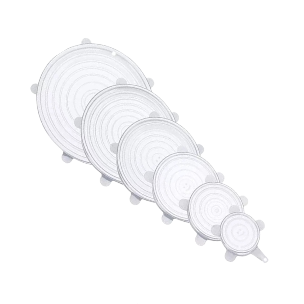 6 Stück Silikon-Stretch-Deckel