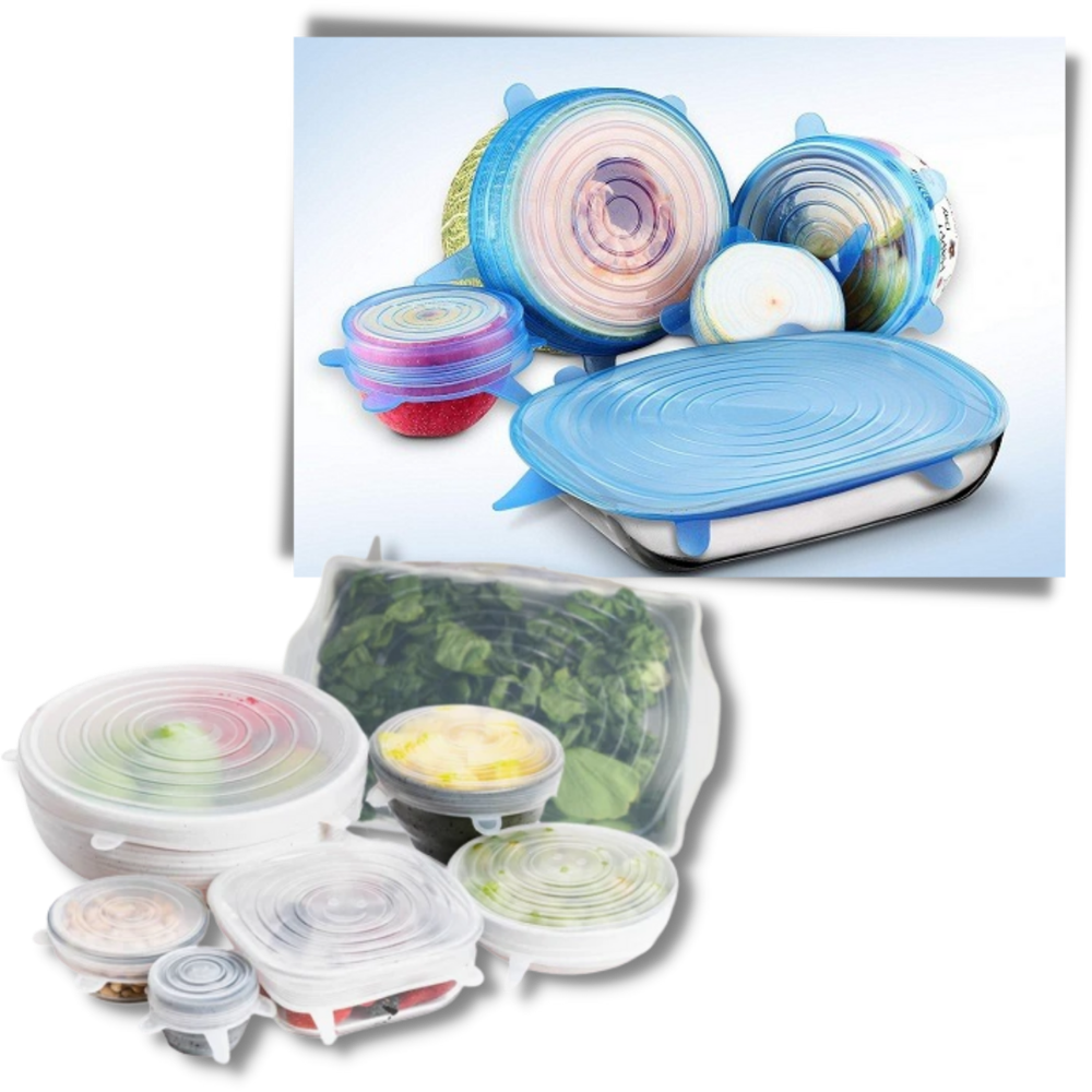 6 Stück Silikon-Stretch-Deckel - Ozerty