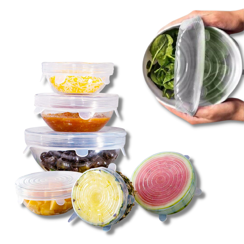 6 Stück Silikon-Stretch-Deckel - Ozerty