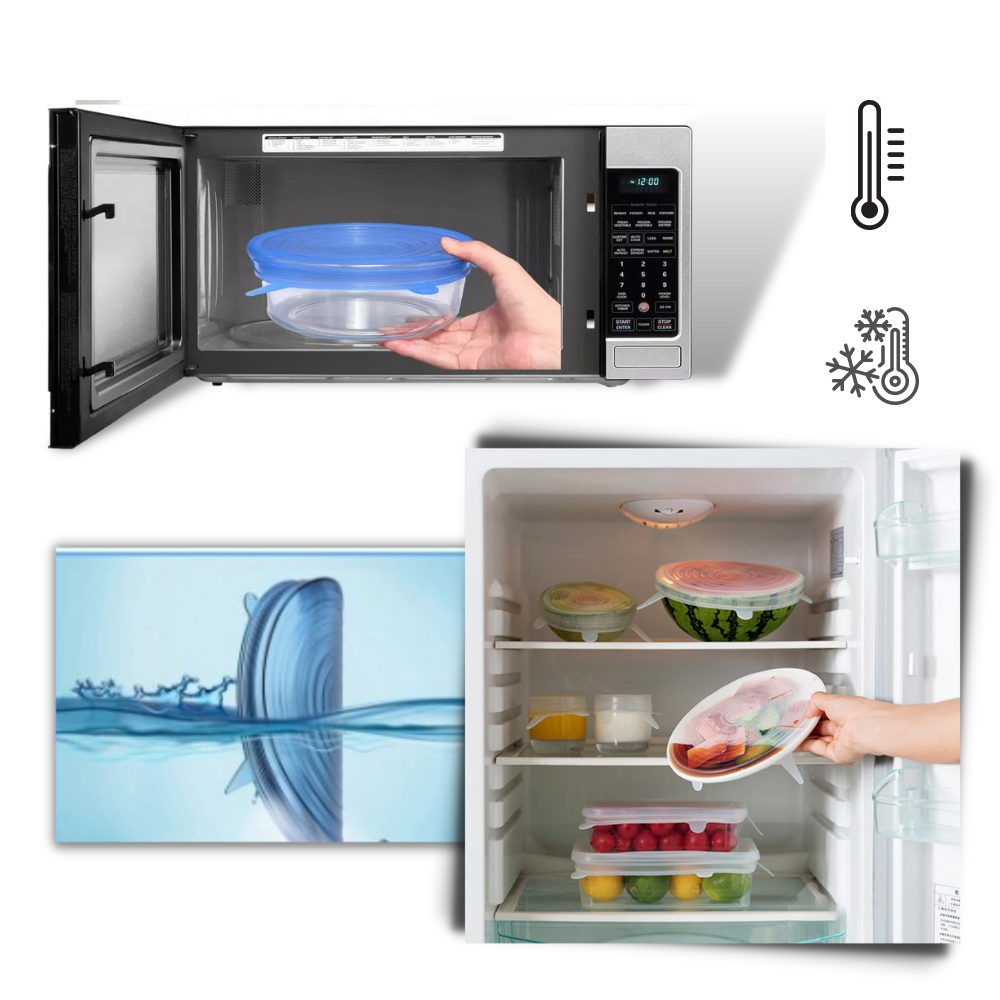 6 Stück Silikon-Stretch-Deckel - Ozerty