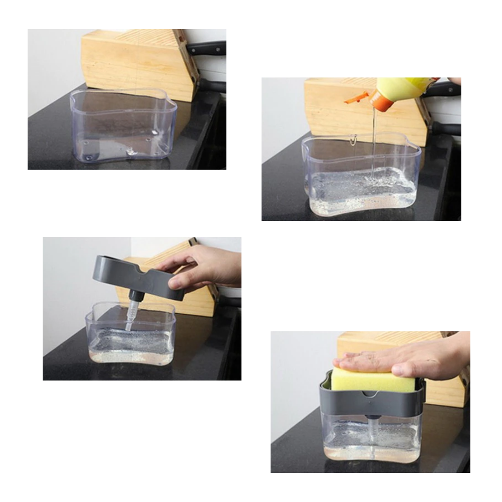 Spülmittelspender für die Küche mit Schwammhalterung - Ozerty